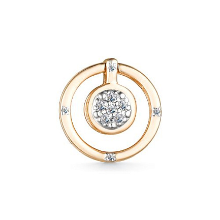 Подвеска из красного золота с бриллиантами