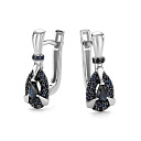 Серьги с английским замком из белого золота с сапфирами