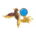 Брошь из серебра с агатом, гранатом