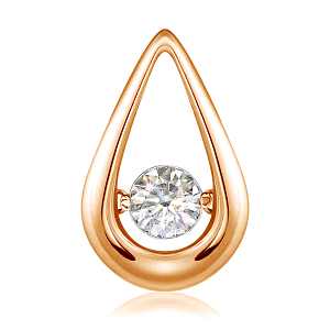 Подвеска из красного золота с бриллиантом