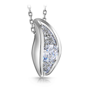 Колье из желтого золота с бриллиантами, плетение якорное