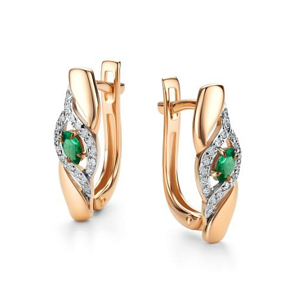 Серьги с английским замком из  золота