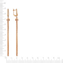 Серьги с английским замком из красного золота с фианитом, плетение якорное