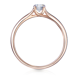 Кольцо из красного золота с бриллиантом