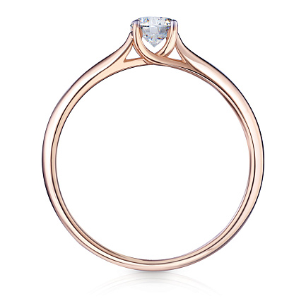 Кольцо из красного золота с бриллиантом