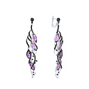 Серьги с английским замком из белого золота с аметистами