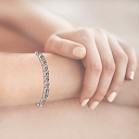 Браслет автомат из серебра, плетение двойной ромб