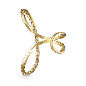 Кольцо из желтого золота с бриллиантами