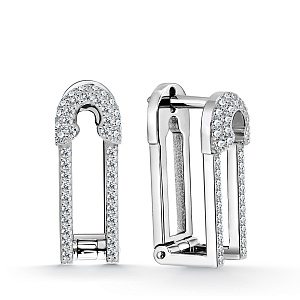 Серьги из белого золота с бриллиантами