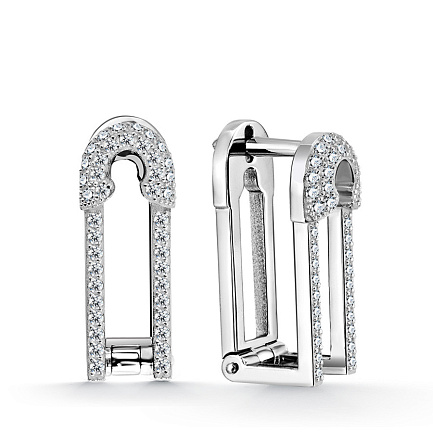 Серьги из белого золота с бриллиантами