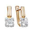 Серьги с английским замком из красного золота с бриллиантами