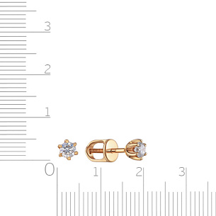Пусеты из красного золота с бриллиантами