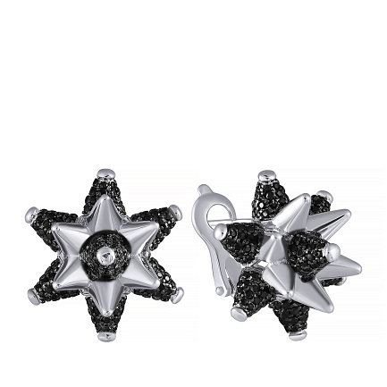 Серьги из серебра с фианитом