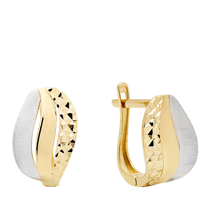 Серьги с английским замком из желтого золота