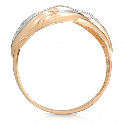 Кольцо из красного золота с фианитом