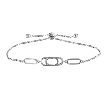 Браслет декоративный из серебра с фианитом