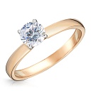 Кольцо из красного золота с фианитом