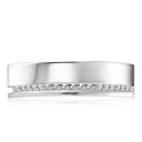 Кольцо обручальное из белого золота с бриллиантами