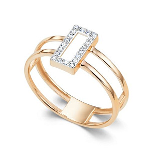 Кольцо из красного золота с бриллиантом