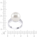 Кольцо из белого золота с бриллиантами, жемчугом