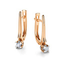 Серьги с английским замком из красного золота с бриллиантами
