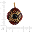 Подвеска из желтого золота с агатом, ониксом