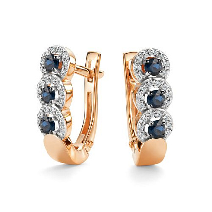 Серьги с английским замком из  золота