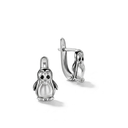Серьги детские из серебра с фианитом