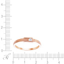 Кольцо обручальное из красного золота с бриллиантом