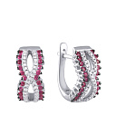 Серьги с английским замком из белого золота с бриллиантами