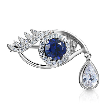 Брошь из серебра с фианитом