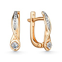 Серьги с английским замком из красного золота с бриллиантами