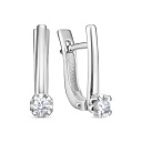 Серьги с английским замком из белого золота с бриллиантами