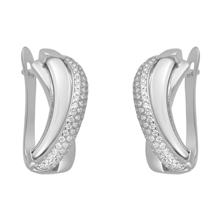 Серьги с английским замком из серебра с керамикой