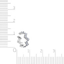 Серьга одиночная из серебра с фианитом