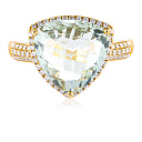 Кольцо из желтого золота с бриллиантами, аметистом