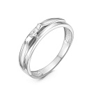 Кольцо из белого золота с бриллиантом, рубином