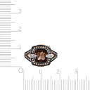 Кольцо из красного золота с раухтопазом, фианитом