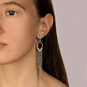 Серьги с английским замком из белого золота с бриллиантами