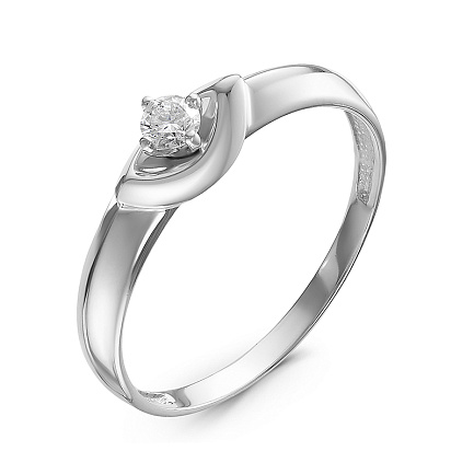 Кольцо из белого золота с бриллиантом