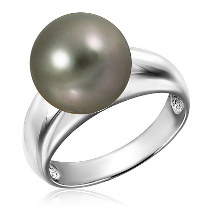 Кольцо из белого золота с жемчугом