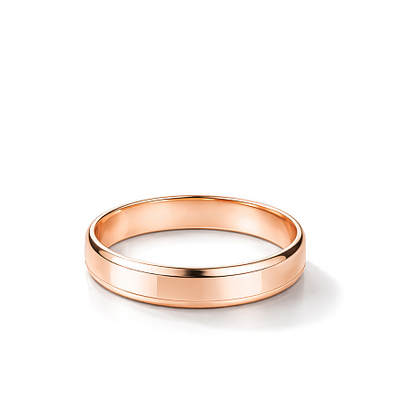 Кольцо обручальное из красного золота