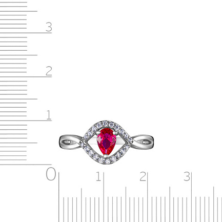 Кольцо из серебра с фианитом