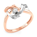 Кольцо из красного золота с бриллиантом