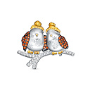 Брошь из серебра с фианитами