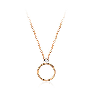 Колье из красного золота с фианитом