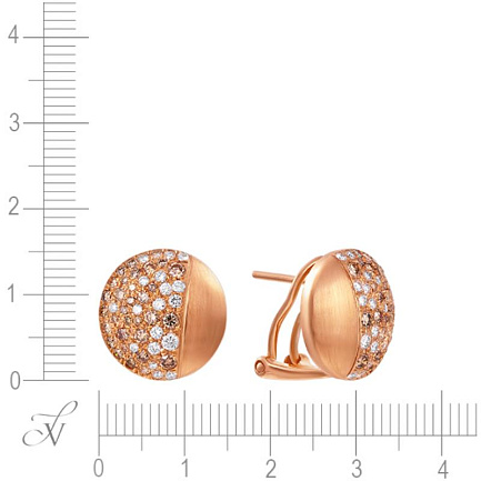 Серьги из красного золота с бриллиантами