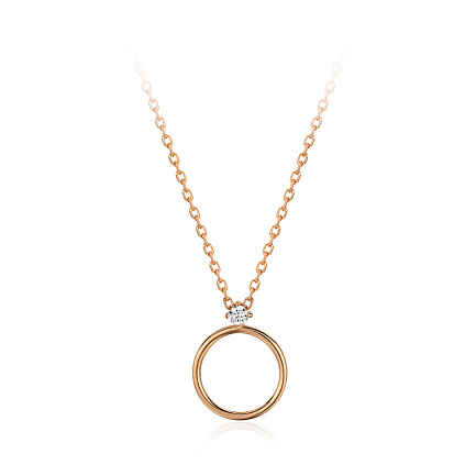 Колье из красного золота с фианитом