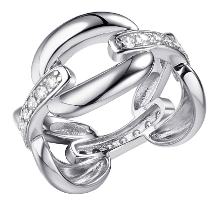 Кольцо из серебра с фианитами