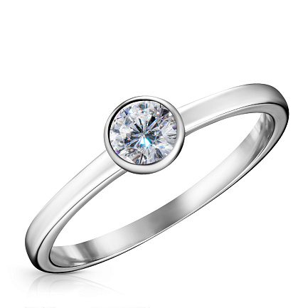 Кольцо из серебра с фианитом